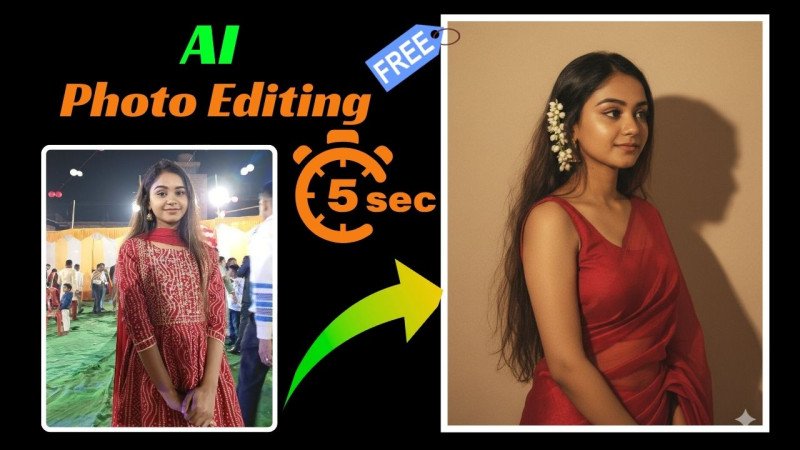 Stunning Retro Saree Portrait in Seconds