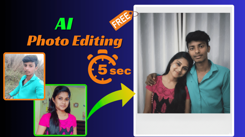 Create Cute Polaroid-Style Couple Snaps with White Curtains in Seconds